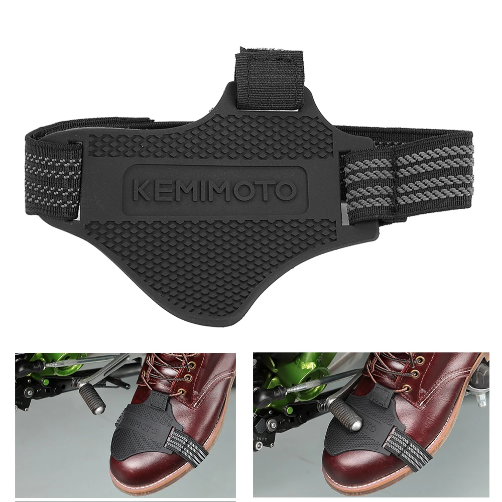 KEMIMOTO Motorcycle Shoe Cover Guards Motorcycle Gear Shift Pad Adjustable Durable Boot Protector Anti-skid Gear Shifter