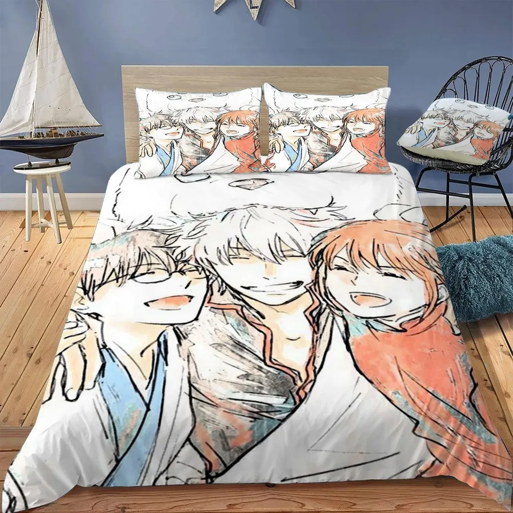 

Комплект постельного белья GINTAMA, мягкий пододеяльник, постельное белье, пододеяльник с наволочкой, Королевский размер, Прямая поставка