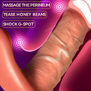 Remote Control Telescopic Dildo Vibrators Panties for Woman Clitoris Stimulator Adult Sex Machine Female Thrusting Vagina Toy 5