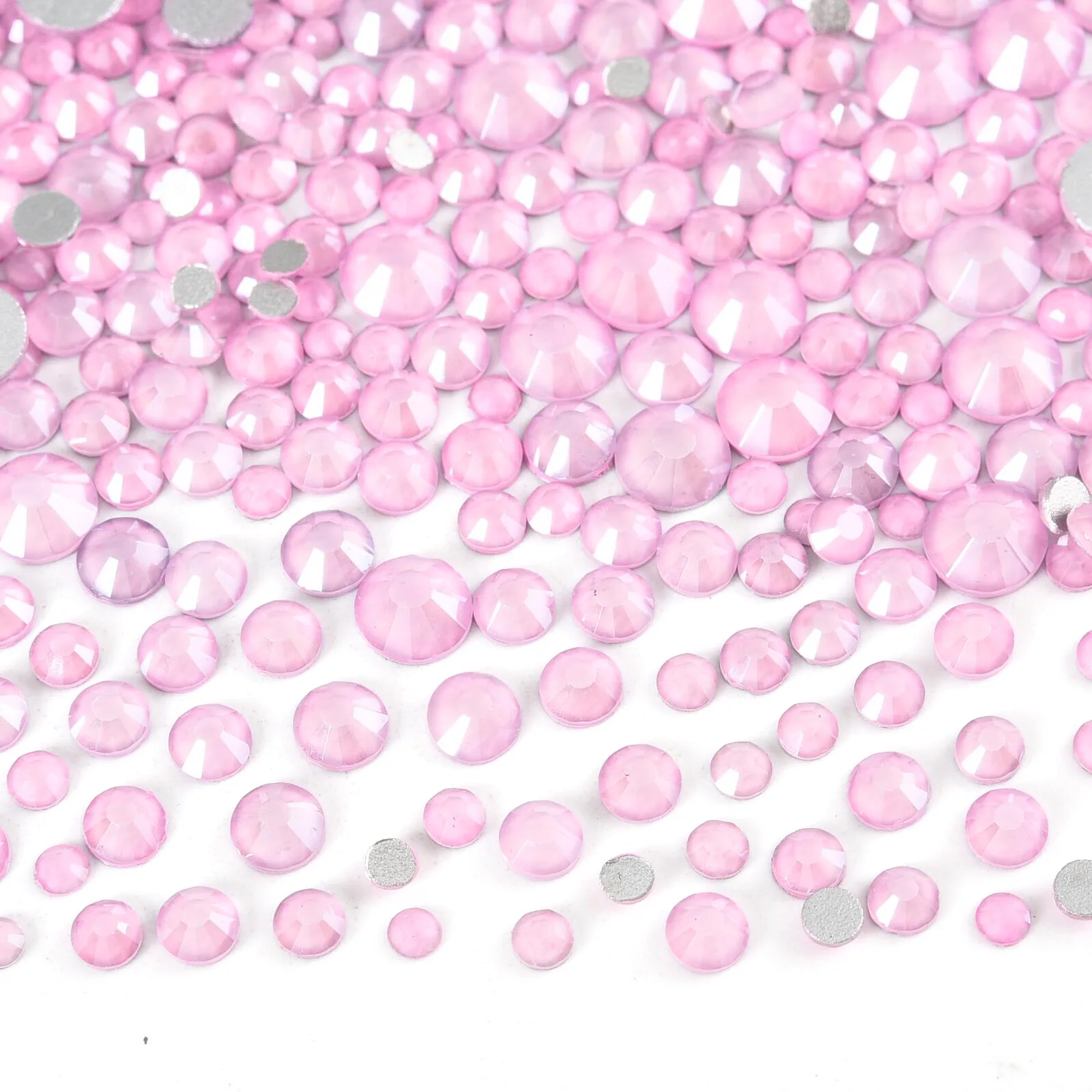 Light Pink GemStone Mix Non-Hotfix Flatback Rhinestones for Nail Art and Garment Decorations