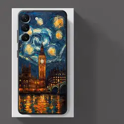 Van Gogh Starry Sky Oil Painting Phone Case Cover for Galaxy A72 4G 5G (UUAZA01)