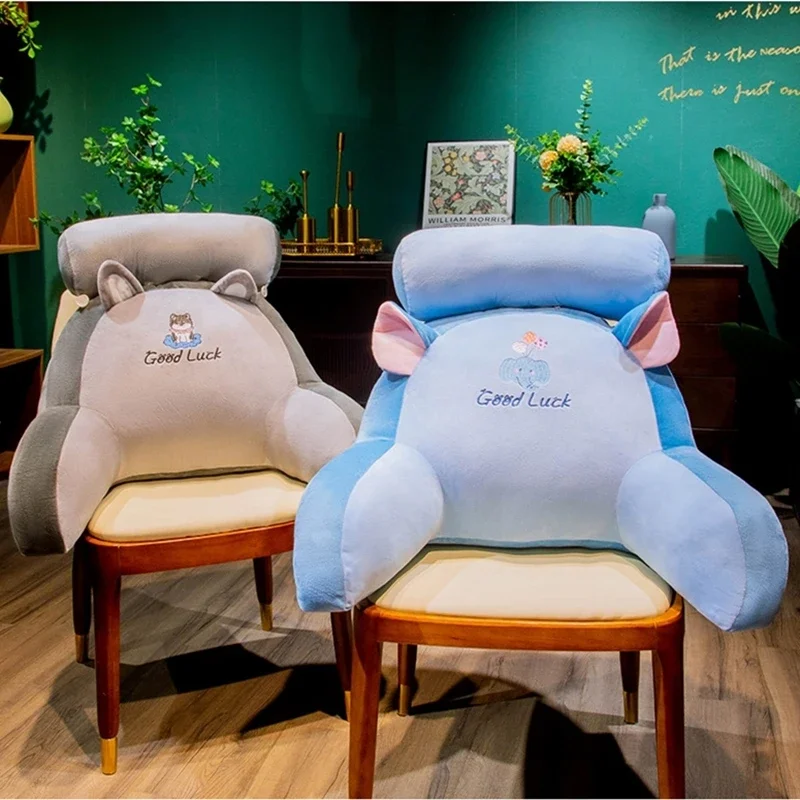 

Симпатичная мультяшная короткая плюшевая поясничная подушка, можно разобрать и постирать, кресло, предназначено для защиты поясничной подушки