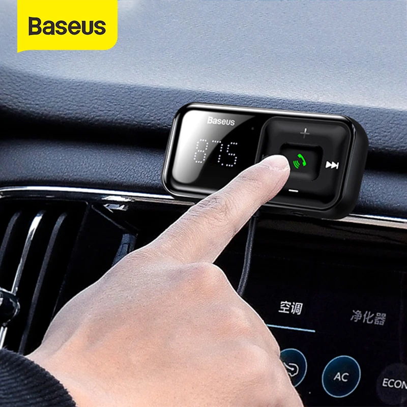 Baseus FM Transmitter Car Bluetooth 5.0 FM Radio Modulator Car Kit 3.1A USB Car Charger Handsfree Wireless Aux Audio MP3 Player usb c fast charge