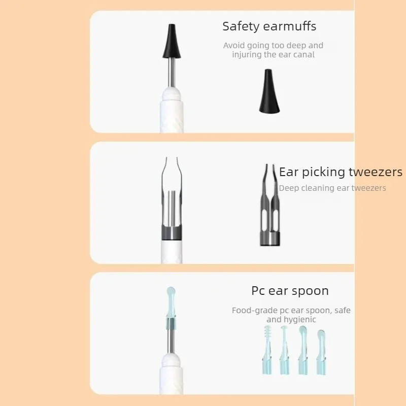 รูปสินค้า เครื่องทำความสะอาดหูอัจฉริยะ พร้อมกล้อง WiFi ชาร์จ USB-C