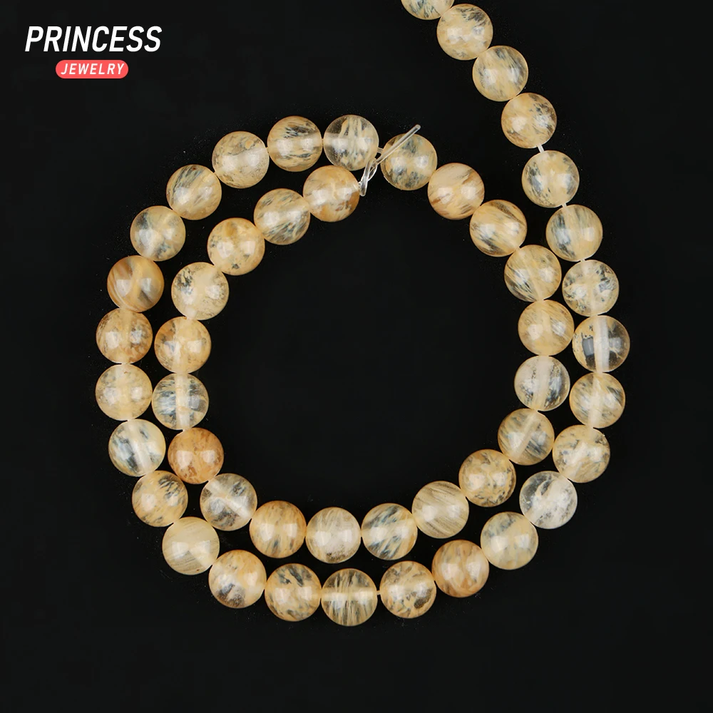 A++ Natural Citrine Yellow Watermelon Quartz Loose Beads for Jewelry Making Bracelet Stone Beads DIY Accessorie 4 6 8 10 12mm 3
