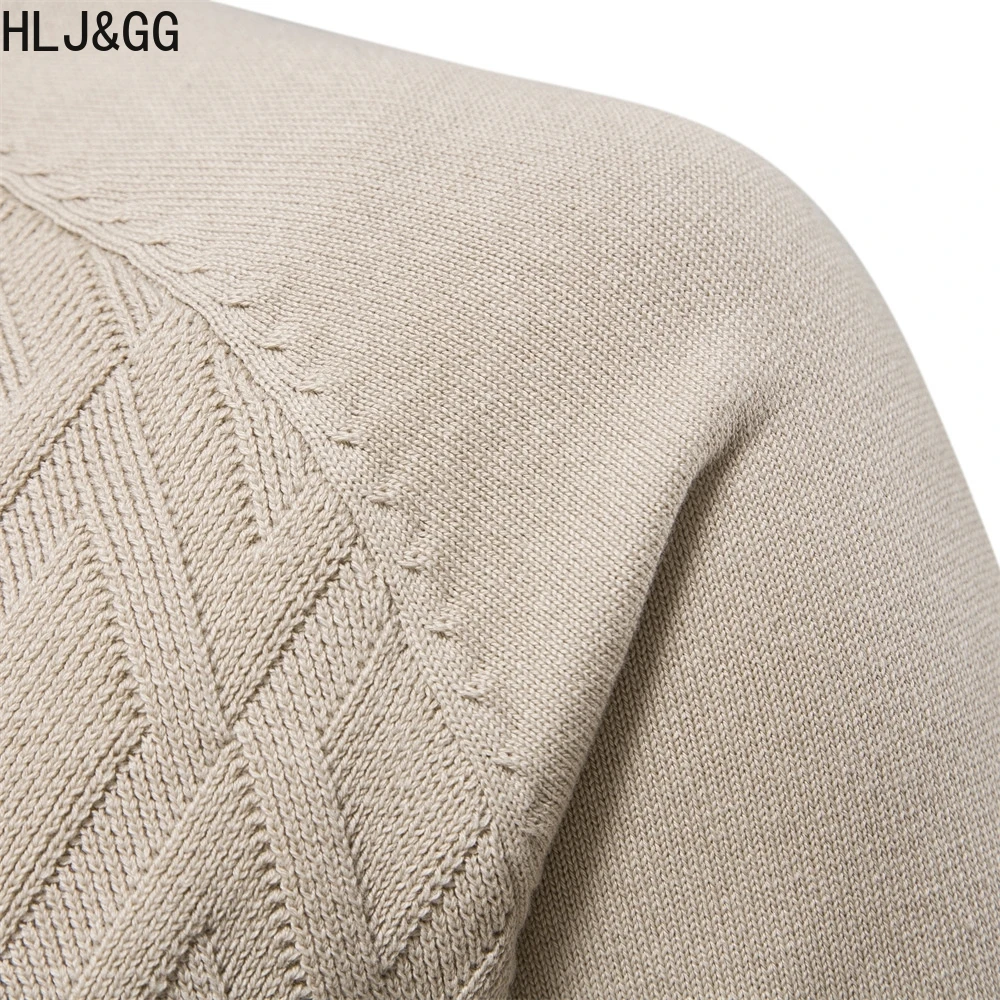 HLJ&GG Classic Solid Color Mens Sweaters Casual O-neck Long Sleeve Knitted Male Pullover High Quality Man's Warm Sweaters New