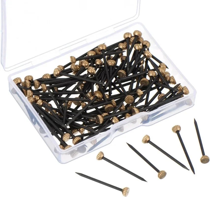 Picture Frame Hangers 120Pcs Picture Pins Brass Head Nails Wall Decorative Nail for Hanging Pictures Frame Kit
