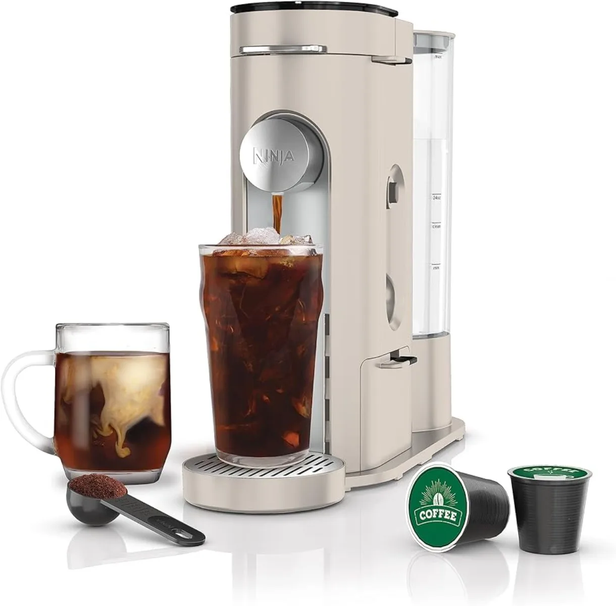 

PB041ST Pods & Grounds Single-Serve Coffee Maker, K-Cup Pod Compatible, 56-oz. Reservoir, 6-oz. Cup to 24-oz. | USA | NEW
