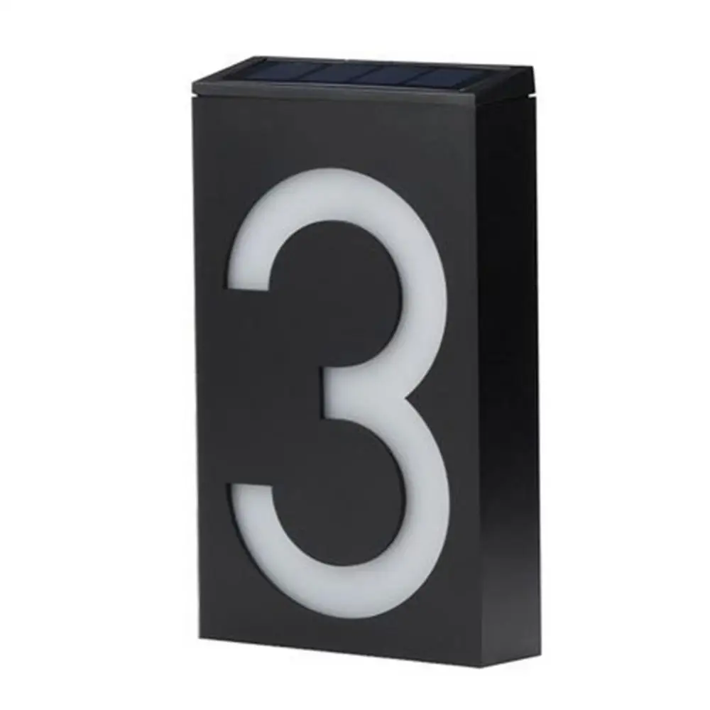 Solar Powered 0-9 LED Light House Address Number Street Road Doorplate Wall Lamp waterproof housing House Number Light house number signs house numbers number plate