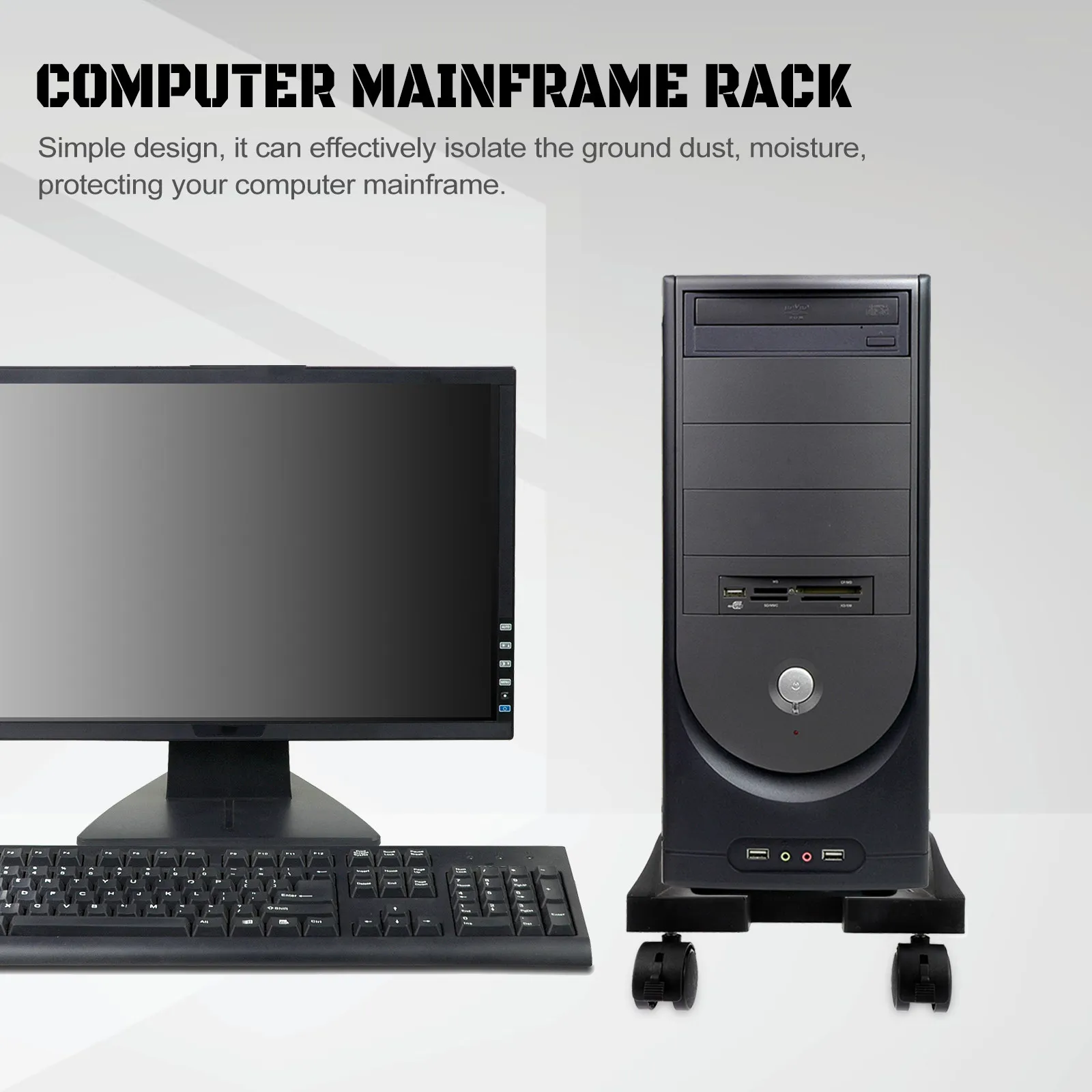 헤비 듀티 컴퓨터 메인프레임 홀더(부드럽게 움직이는 캐스터 포함) 모든 크기의 데스크탑 메인프레임 랙용 이동식 CPU 타워 스탠드