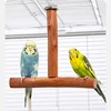 Natural Fruit Tree Parrot Pole Toy T-shaped  Bird Cockatiel Parakeet Perches Bite Claw Grinding Toy Bird Cage Accessories Pet To 2