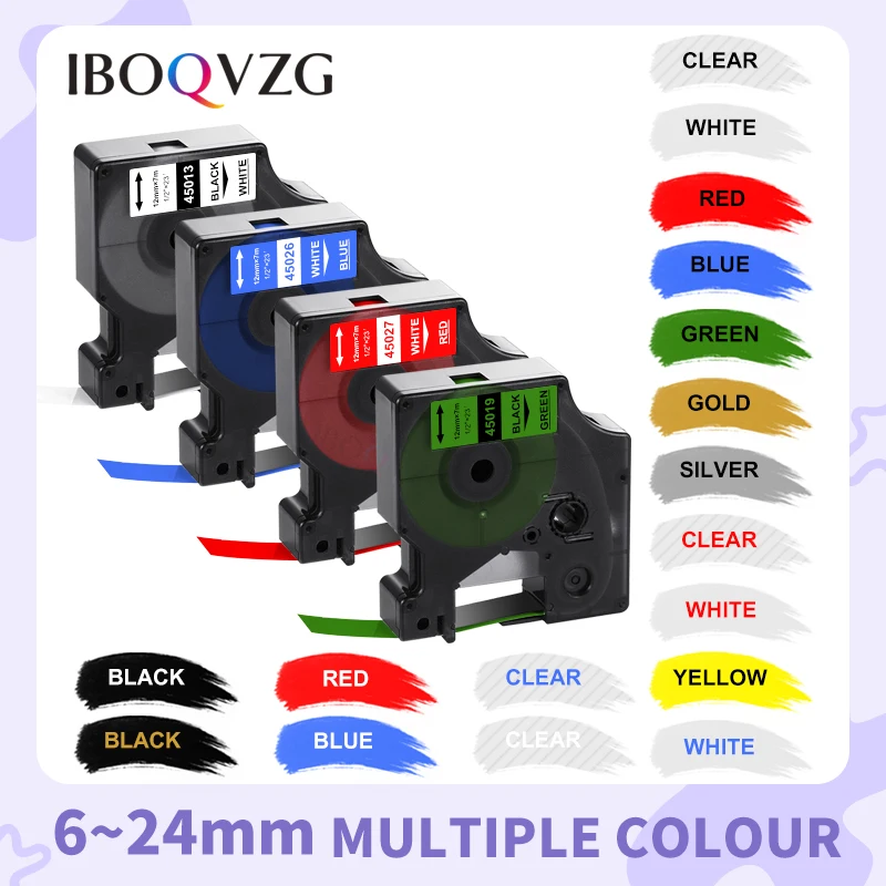 1Pk 12Mm 45013 Nero Su Bianco Per Dymo D1 45013 Nastri Per Etichette Compatibili Per Dymo Label Manager 160 280 210 450 Lm160 Etichettatrice