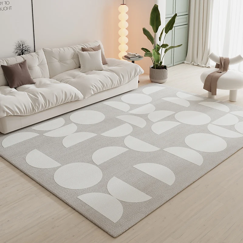 Carpets for Living Room Green Geometric Pattern Bedroom Decor Carpet Modern Minimalist Decoration Home Mechanical Wash Rugs