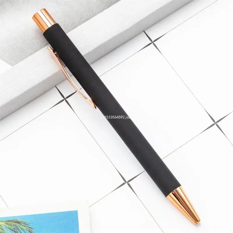 6x/Set Retractable Ballpoint Pen Metal Signature Pen Journaling 1.0mm Writing Stationery Supplies for Students