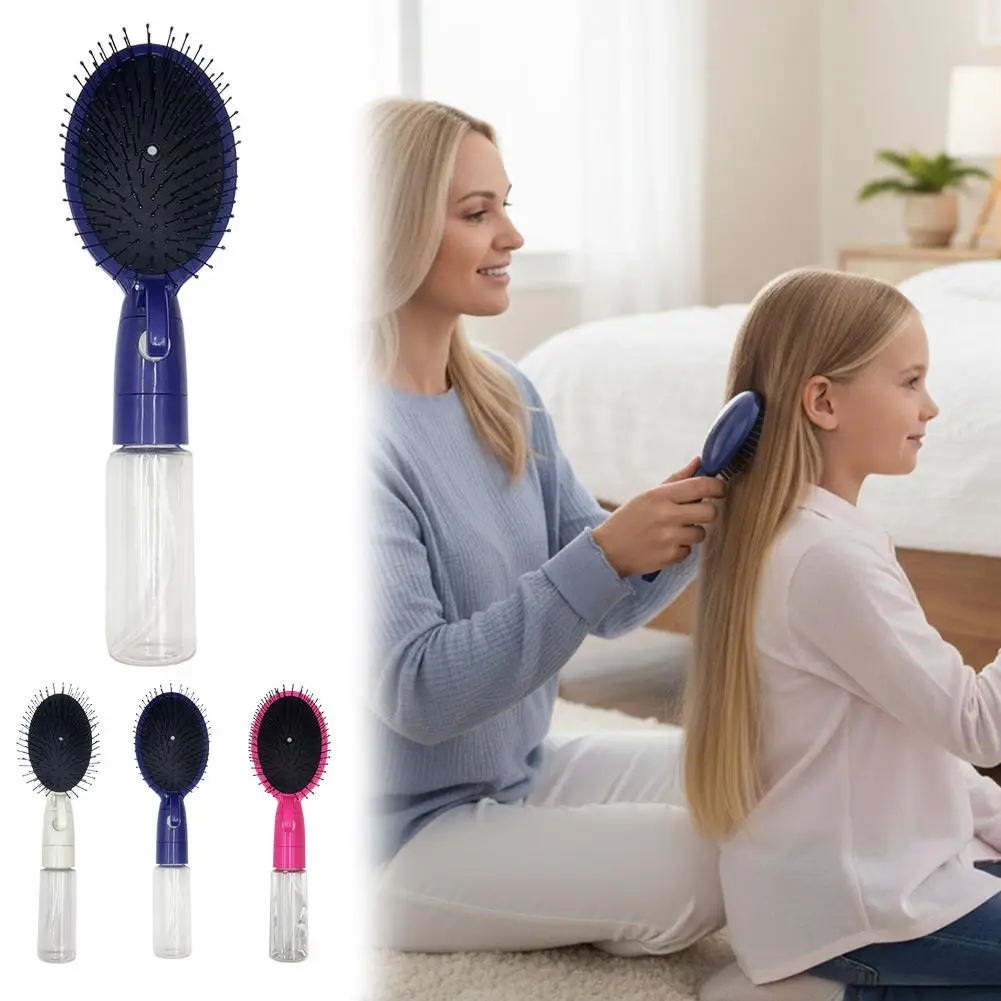 전기 스프레이 에어쿠션 빗, 미세 미스트 가습 엉킴 방지 브러쉬, 여성용 정전기..