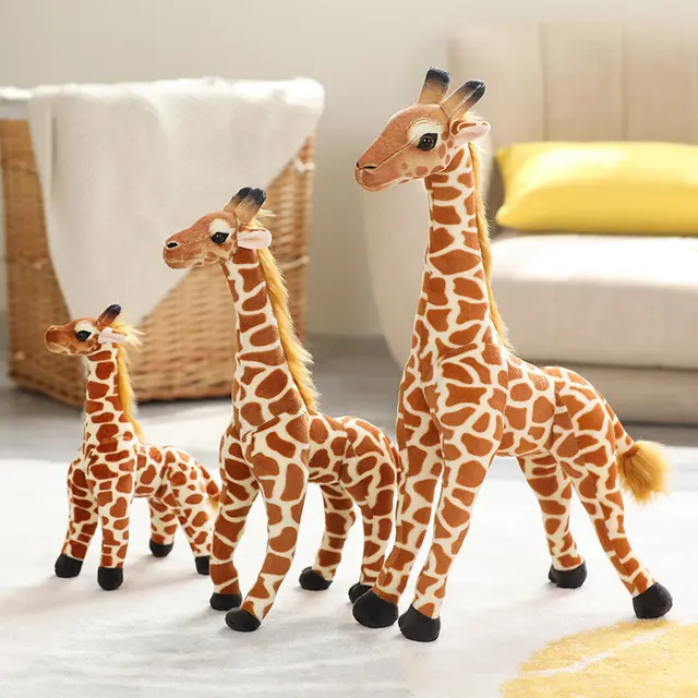 30-60cm Real Life Giraffe Simulation Plush Toys Jungle Wild Animal Stuffed Dolls Room Decor Plushies Children Boy Birthday Gift 1