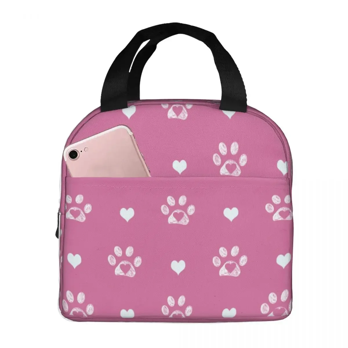 

Cute Animal Paw Heart Lunch Bags Waterproof Insulated Oxford Cooler Bags Thermal Picnic Tote for Women Kids