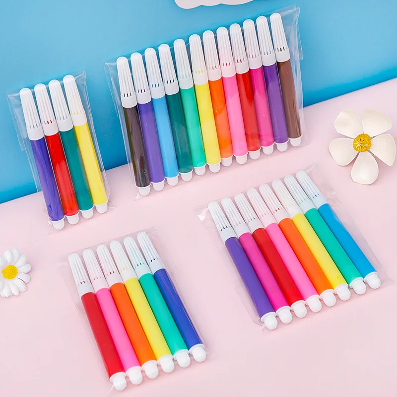 Watercolor pen set 4/6/8/12Pcs/Set Colorful Pen Art Marker Drawing Set Colors Children Watercolor Pen Safe Non-toxic Graffiti Friendly Kids Gifts