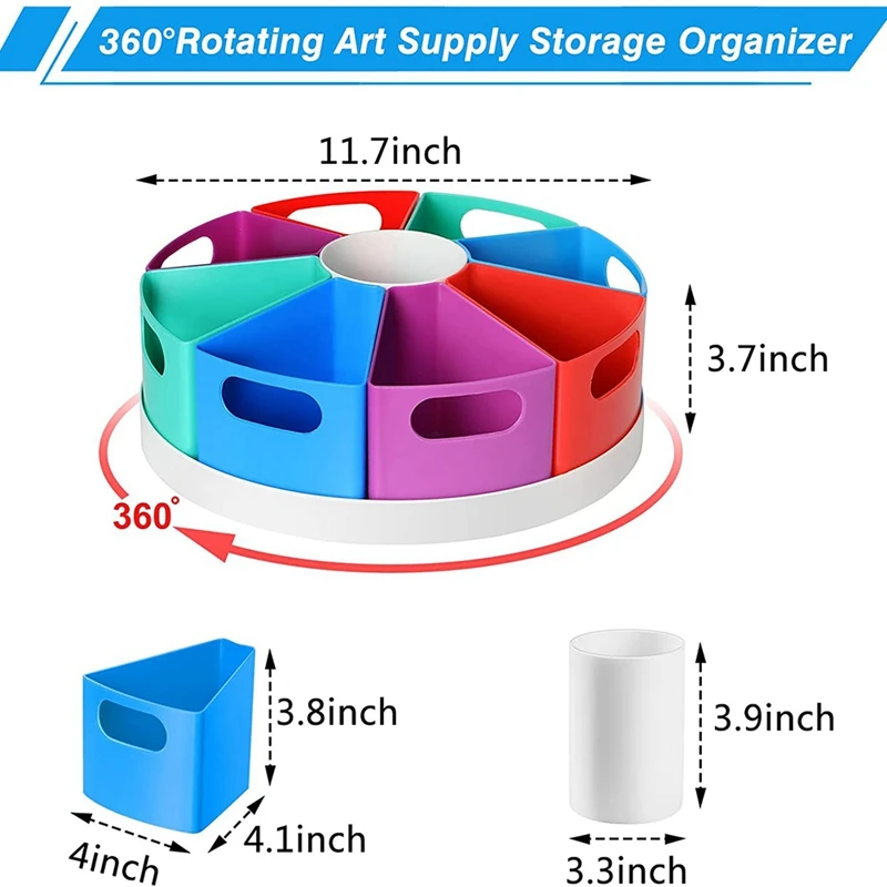 Rotating Desk Organizer for Kids - Homeschool Organizers and Storage - Kids  Art