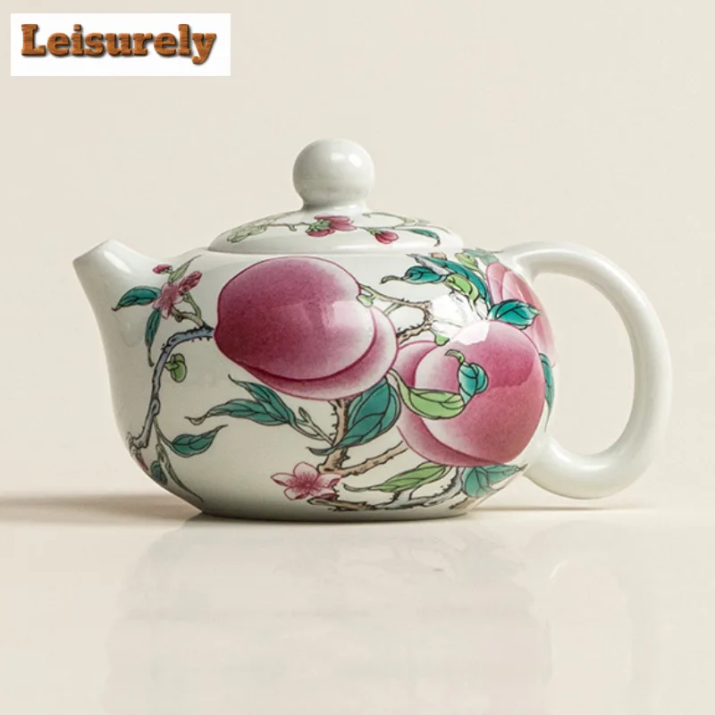 160ml Longevity Peach Xishi Teapot Retro Tea Infuser Pot Tea Making Kettle With Ball Hole Tea Items Accessories Decoration Gift