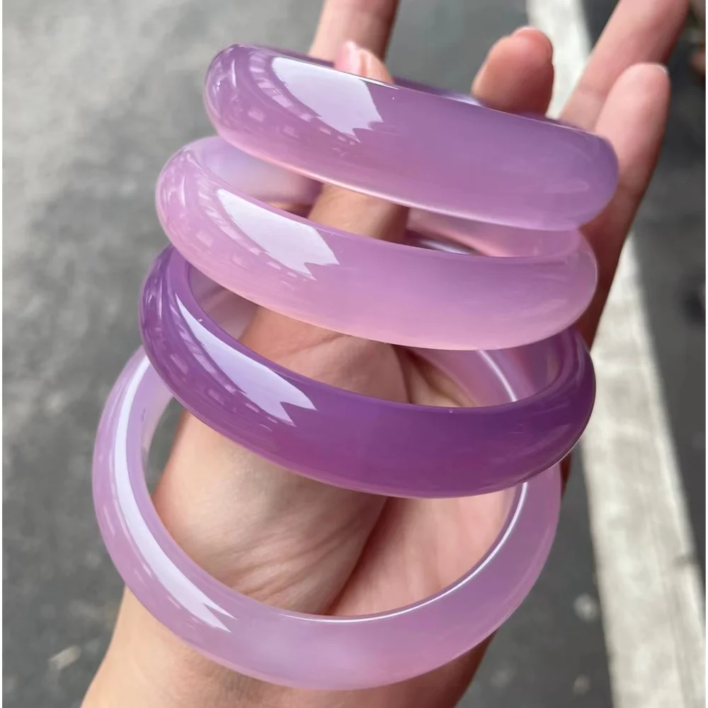 

Customized Boutique Real Jade Bangles Perfect Jewelry Accessories Natural Chalcedony Agate Bracelet Lucky Holiday Gift