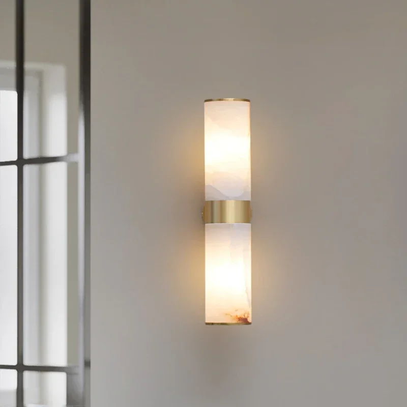Modern home LED wall lamp room Living room bedroom bed decoration wall lamp study art designer retro marble