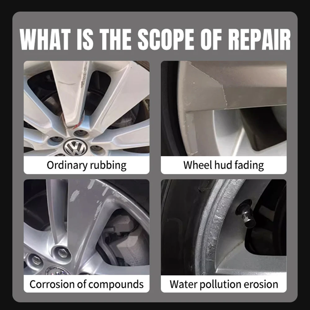 Wheel Repair Kit 120g Car Wheel Hub Scratch Repair Kit Alloy Steel Rim Restore Swirl Removal Polishing Cream with Sponge for TOYOTA COROLLA CAMRY