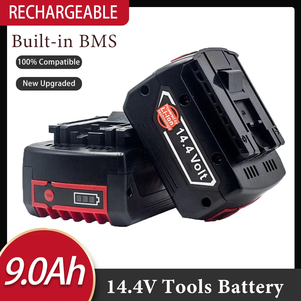 

Rechargeable Battery for Bosch 14.4V 9.0Ah Power Tool Replacement Lithium-Ion Battery for BOSCH GBH GDR GSR1080 DDS180 BAT614G