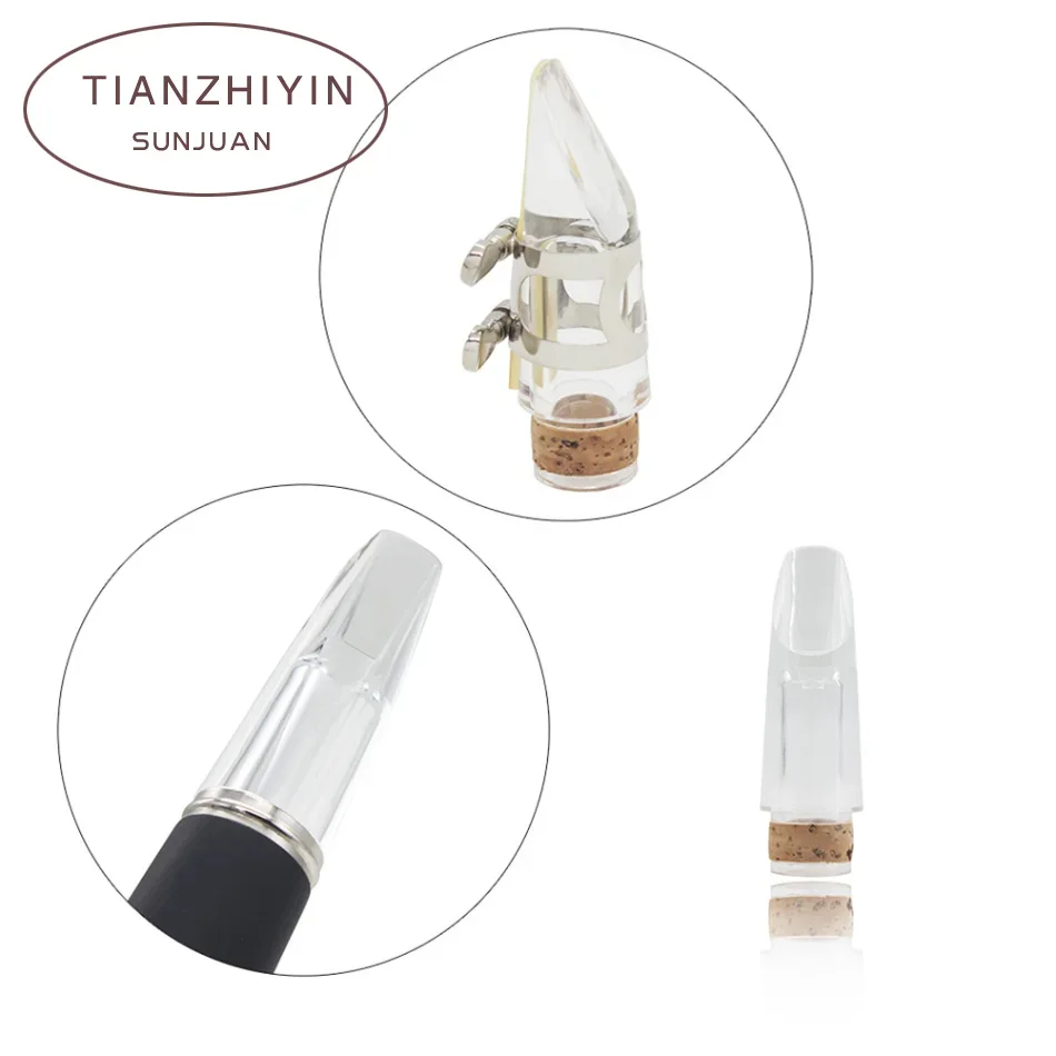 Transparent Flute Head for ABS Clarinet, Mouthpiece, Clear Acrylic Bolwtorch, Cork Parts, 1Pc