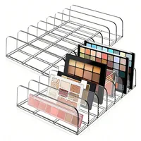 7-Compartment Transparent Makeup Organizer for Eyeshadow Palette and Cosmetics, Vanity Table and Bathroom Countertop Storage Box 2