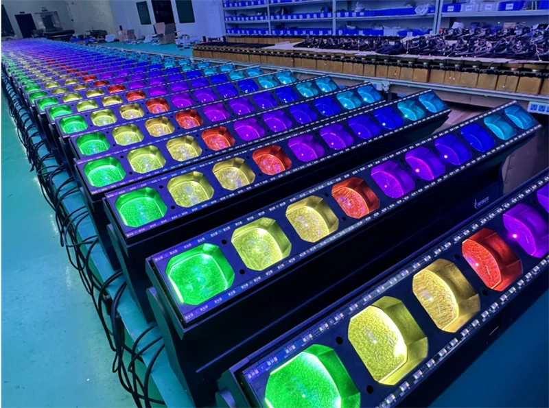 2 pieces LED pixel control Zoom 12x40W RGBW 4-In-1 LED Beam Wash Bar Moving Head