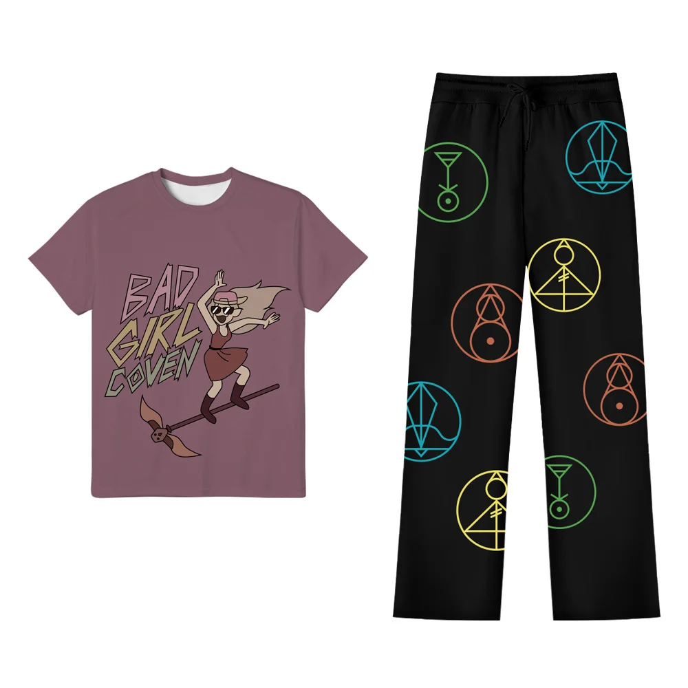 

King Dad Cosplay The Owl Cos House T-Shirt Summer Short Sleeve Shirt Pants Set Halloween Carnival Party Disguise Roleplay Suit