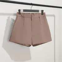 Solid Casual Elegant Trendy OL Office Lady Short Women's Pants Korean Sweet Fashion Elastic Waist Basic All-match Loose Shorts - Image 5