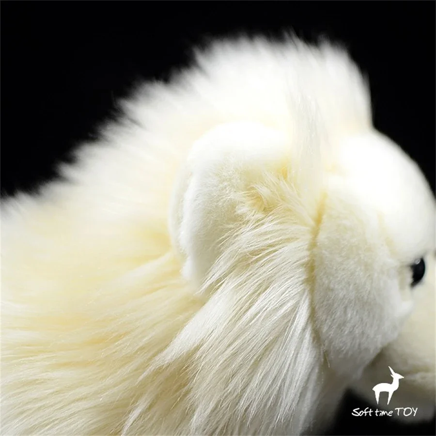 White Lion High Fidelity Anime Cute Plushie African Plain Plush Toys Lifelike Animals Simulation Stuffed Doll Kawai Toy Gifts 5