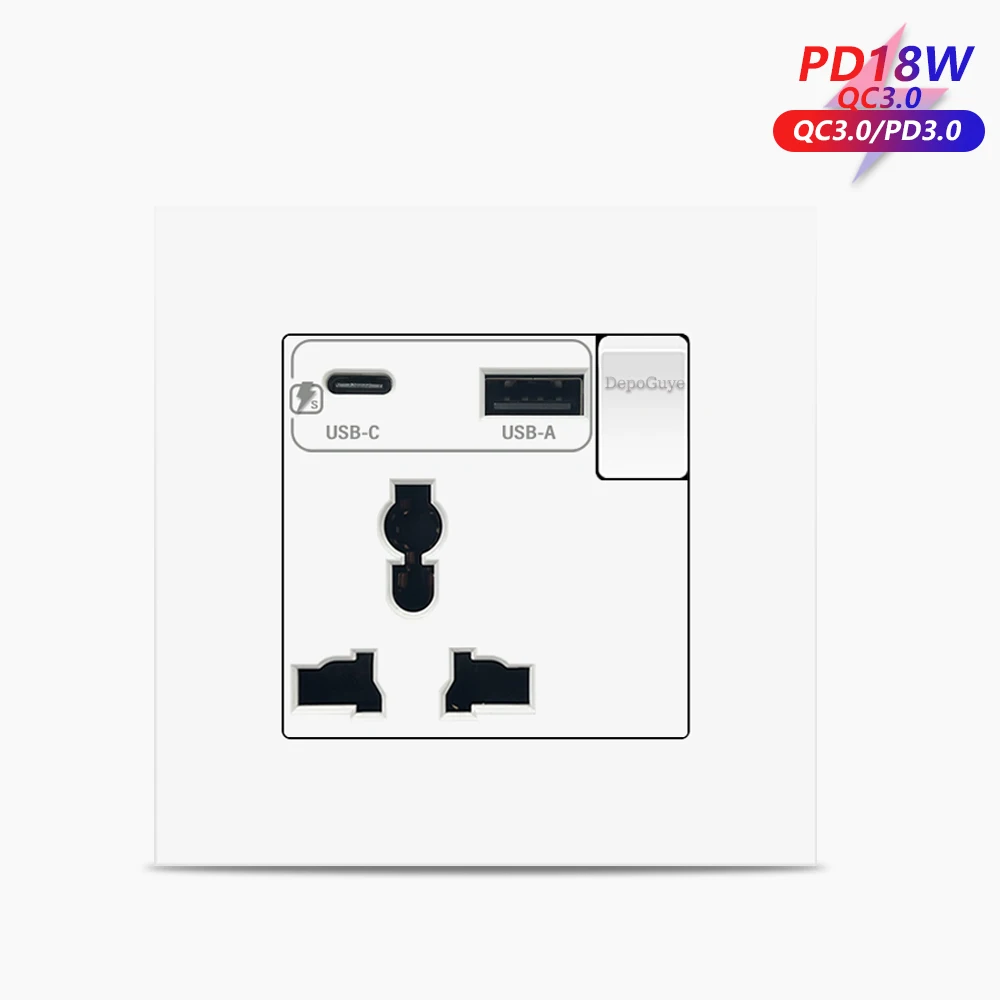 1Gang 3Pin-AC-18W-Wh