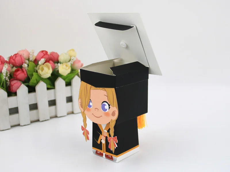 20/10/5pcs Graduation Decor Candy Boxes Bachelor Hat Chocolate Gifts Packing Bag for 2024 Congrats Grad Celebration Party Favors