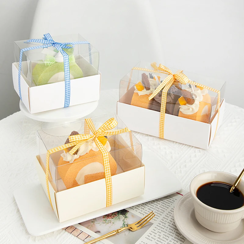 10pcs Transparent Plastic Cake Boxes for Macarons, Swiss Roll, Desserts, Candy, Jewelry... - SKU TPCB1151 - UGI Packaging