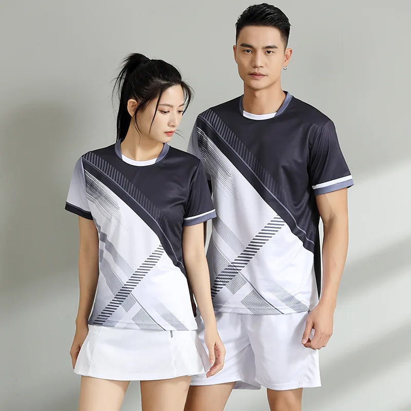 

New sports short sleeved training suit for boys and girls, badminton jacket, table tennis jacket, breathable