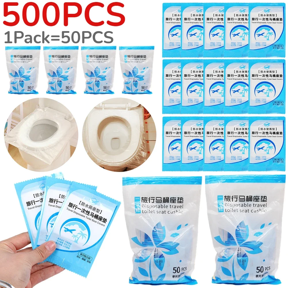 Disposable Toilet Seat Cover Waterproof Safety Toilet Seat Mat Individually Packed Cover Pads for Outdoor Camping