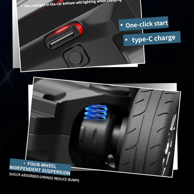 1:43 RC 4wd Drift Alloy Car With Gyro Alloy Remote Control Car Toy Gift For Children Boys Christmas Halloween Gifts