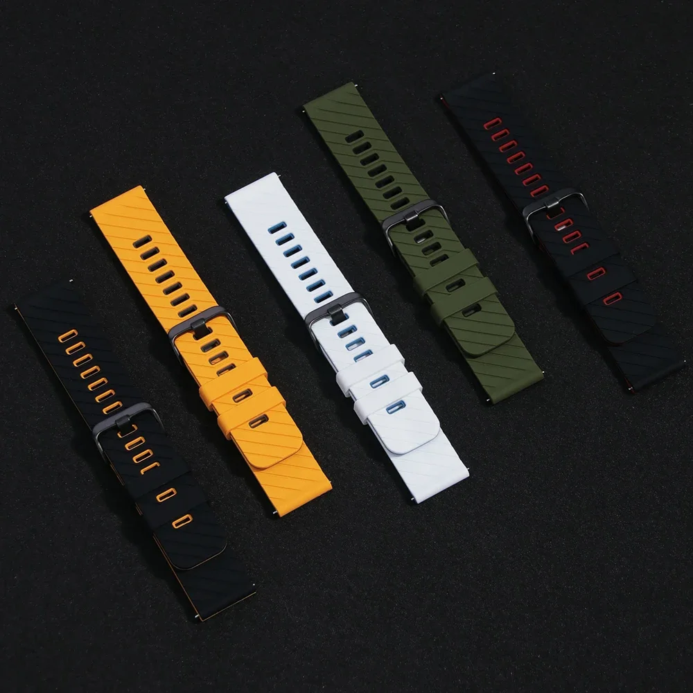 22mm Silicone Breathable Sports Watch Strap