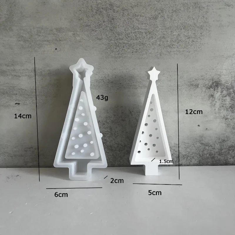 Christmas Day Atmosphere Decorative Lamp Mold Christmas Tree Plaster Ornament Mold Candle Aromatherapy Dropping Decoration Mould silicone mold