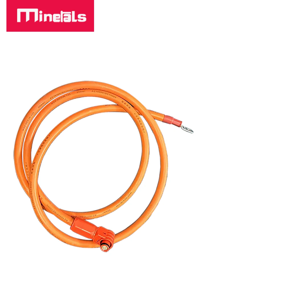 200A Battery Energy Storage Connector Cable 2 Meters 30mm Elbow Power Connector For RV Household Parallel Connection Terminal