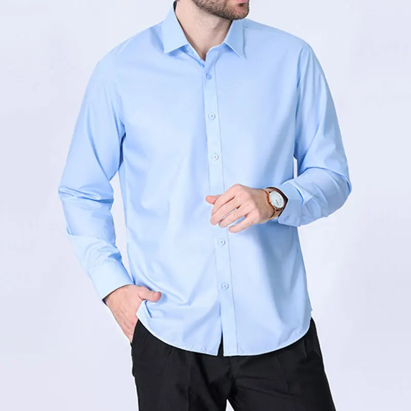 5XL new Modal men's long sleeve shirt spring/summer solid color dry dry wear formal business casual comfortable high quality