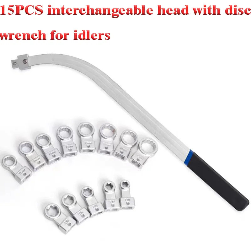 15Pcs Idler Pulley Adjustment Wrench Belt Tension Tensioning Adjuster Lever Tool Extension Wrench Workshop Tool