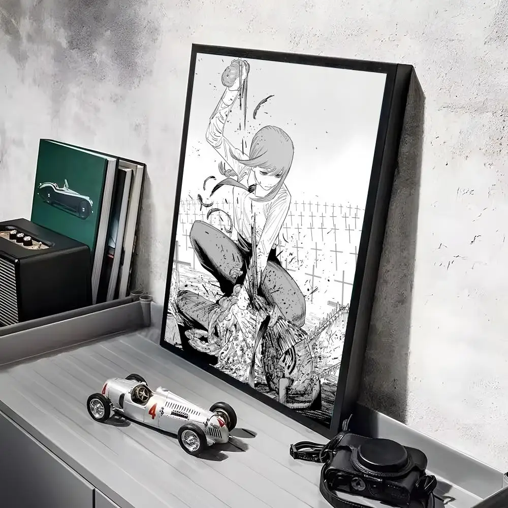 C-Kettensäge Mann Anime Poster Aufkleber HD wasserdichte Malerei Wandkunst für Schlafzimmer Wohnzimmer Home Decor Dekoration Geschenk – Detail 24