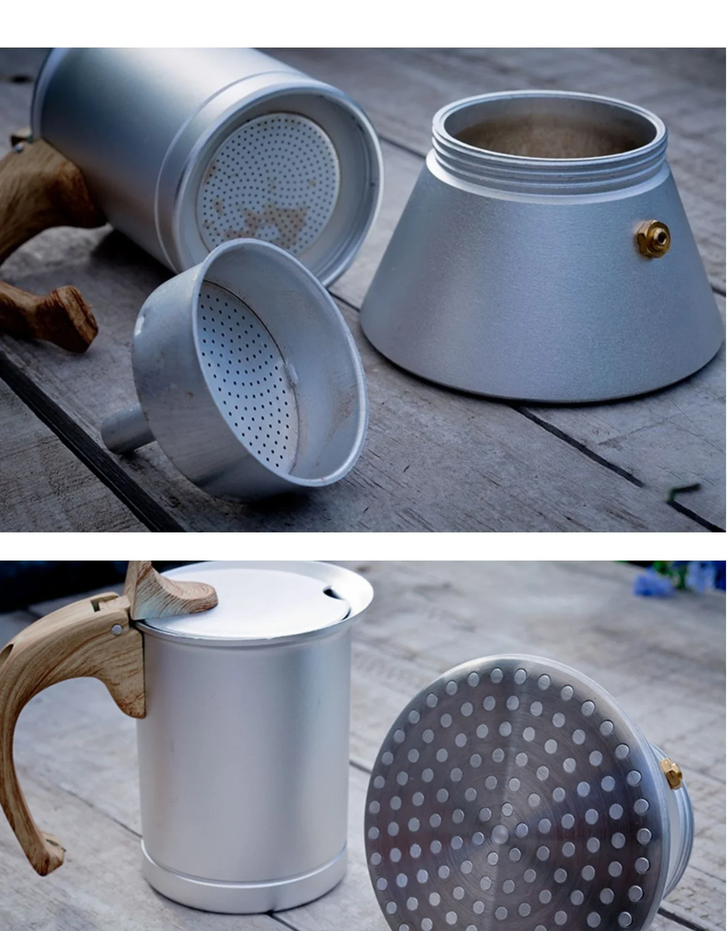 JUSTINLAU-cafetera Moka de 150ml/300ml, percolador para café, extracción de Espresso, cafetera para inducción, hogar/caf