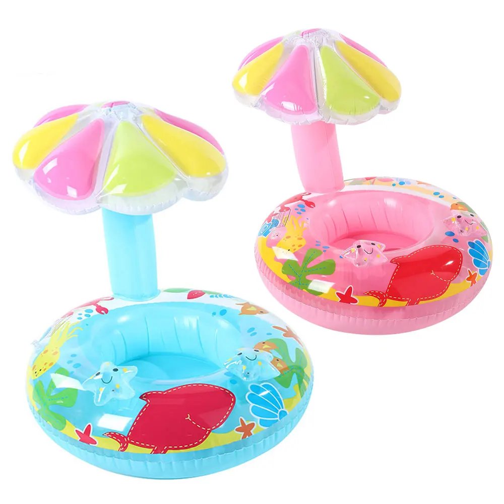 Baby Mushrooms Swimming Ring Float Inflatable Kids Swim Ring With Seat Pool Float Children Swim Circle Tube Pool Toys Floating