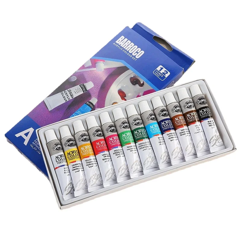 Ensemble de pigments de peinture acrylique pour artistes, peintures acryliques pour documents, artisanat mural en pierre céramique, 12 couleurs/ensemble