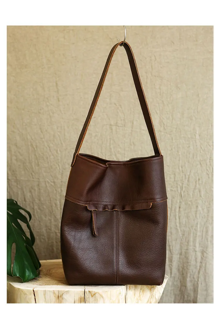 PNDME vintage hohe qualität erste schicht rindsleder frauen große kapazität einkaufstasche reise luxus weiche echtes leder schulter tasche – Detail 13